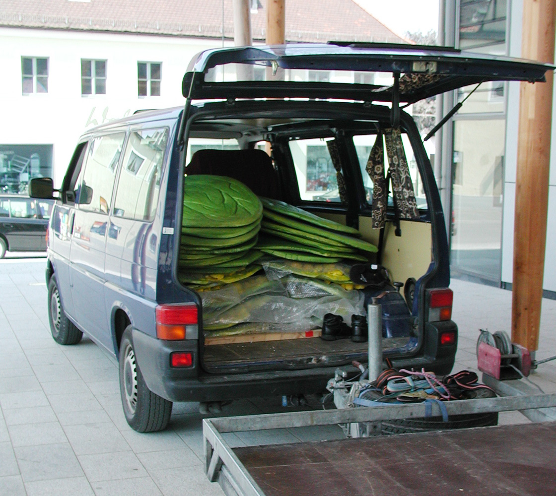 Cone leaves in the delivery truck.