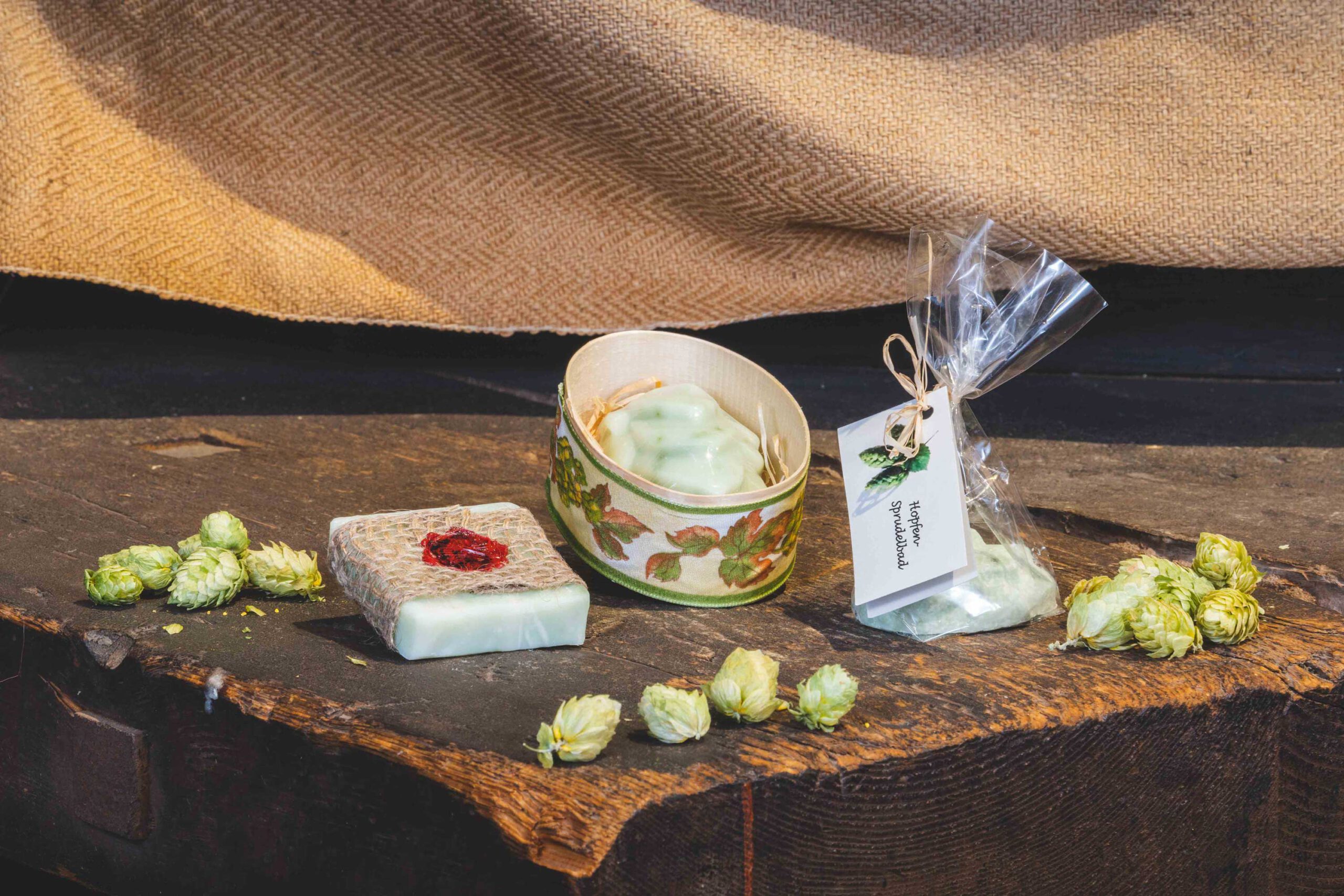 Soaps and cosmetics containing hops
