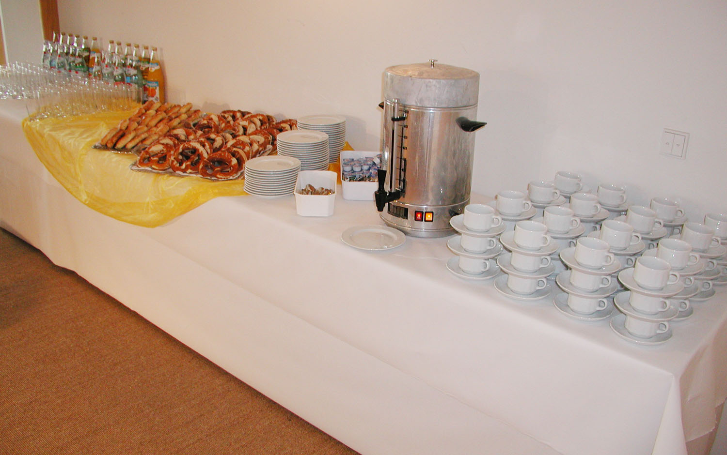Example of a small breakfast buffet