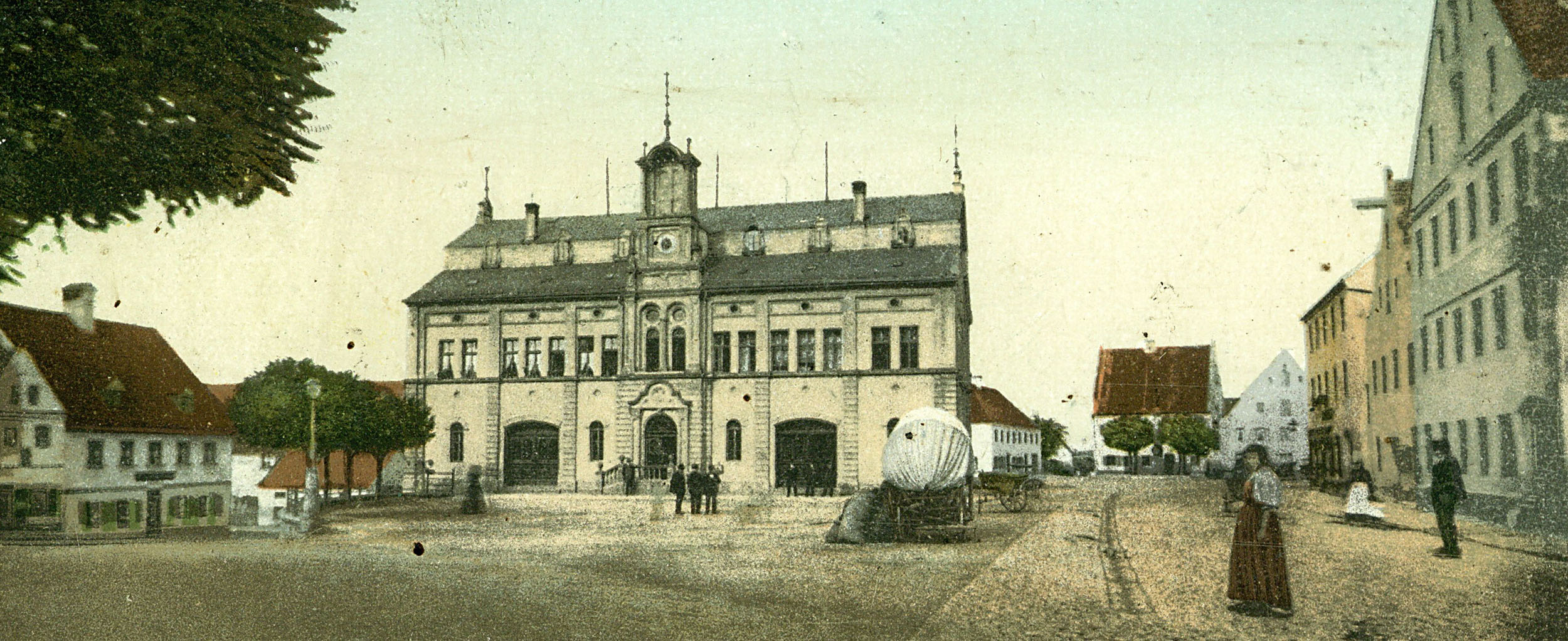 Old view of Wolnzach town hall