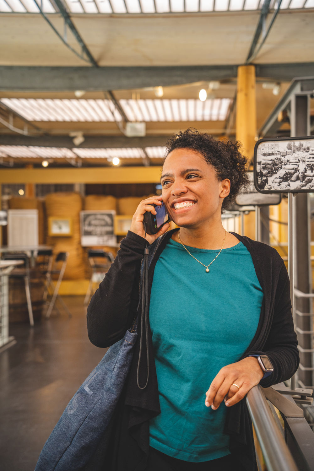 Woman with audio guide