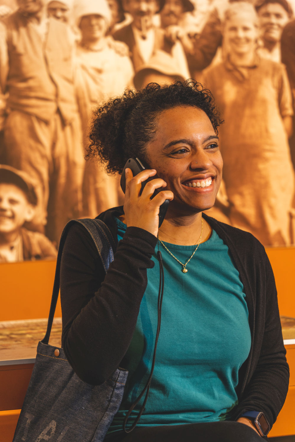 Woman with audio guide