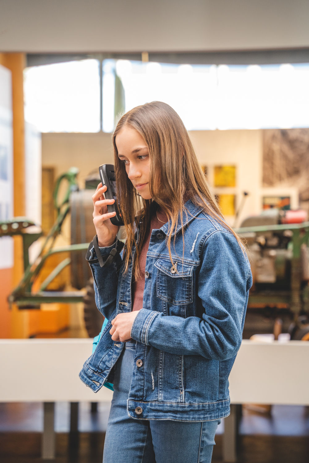 Girl with audio guide