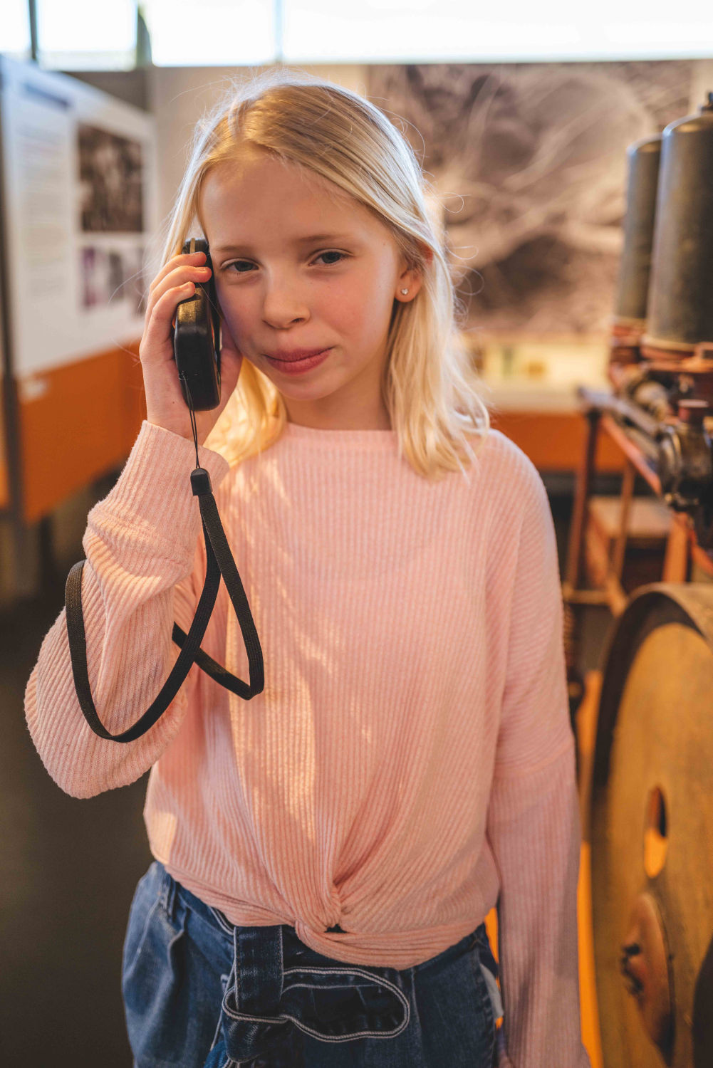 Girl with audio guide