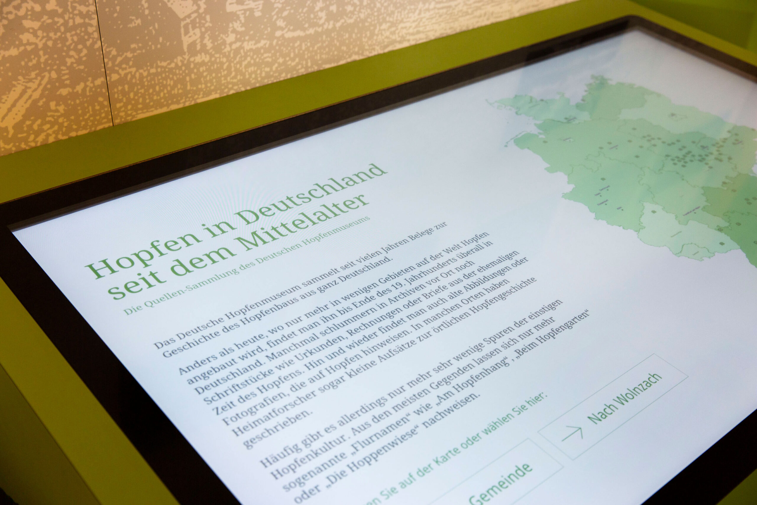 Interaktive Landkarte zum Hopfenbau in Deutschland